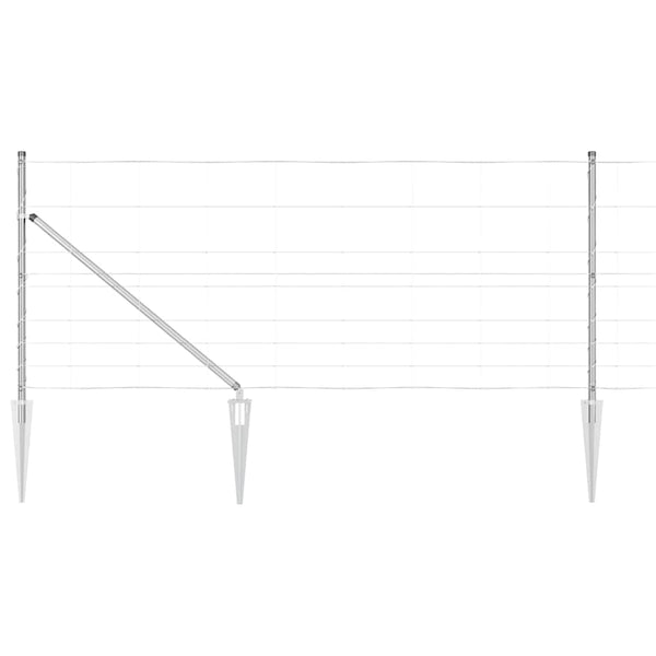 Langoitettu este piikeillä 50 x 1 m Galvanoitu teräs Hopea
