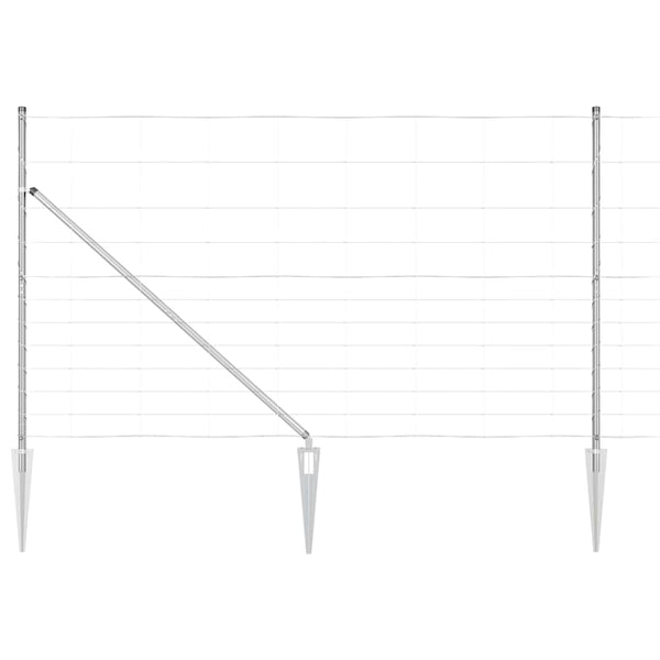 Langoitettu este piikeillä 50 x 1,4 m Galvanoitu teräs Hopea