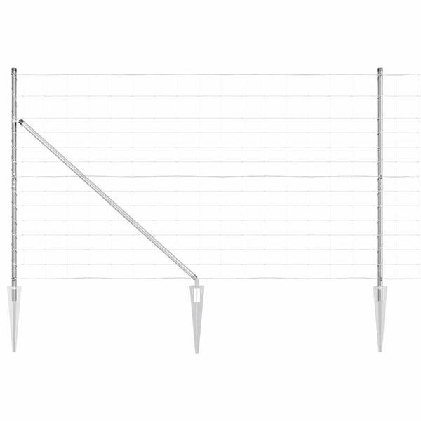 Langoitettu este piikeillä 50 x 1,2 m Galvanoitu teräs Hopea