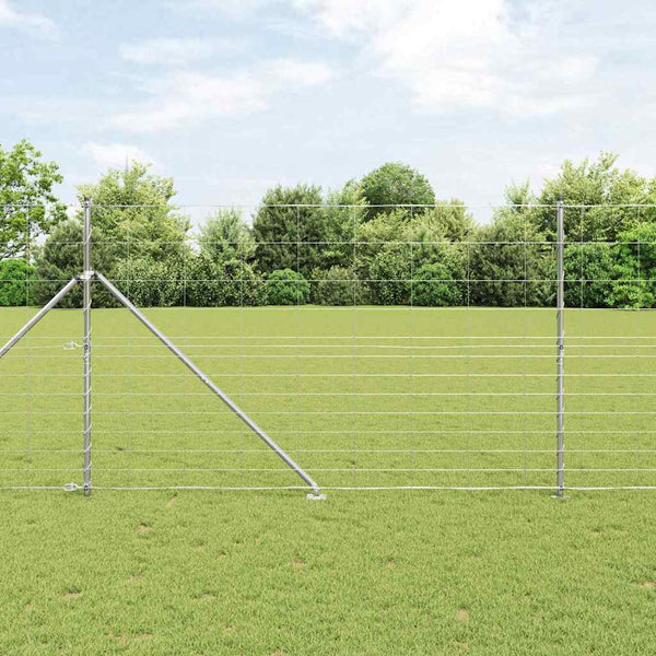 Langoitettu este piikeillä 50 x 1,5 m Galvanoitu teräs Hopea