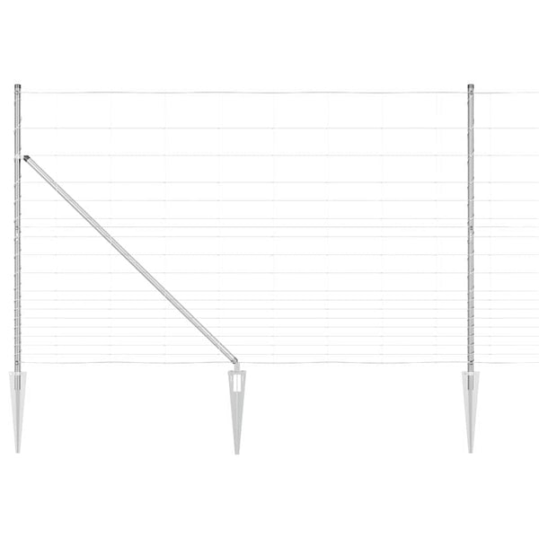 Langoitettu este piikeillä 50 x 1,5 m Galvanoitu teräs Hopea