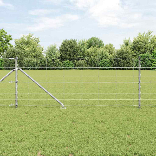 Langoitettu este piikeillä 100 x 0,8 m Galvanoitu teräs Hopea