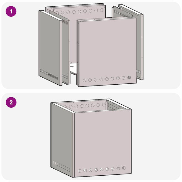 Savuton tulikulho Musta 48 x 48 x 50 cm Säänkestävä teräs