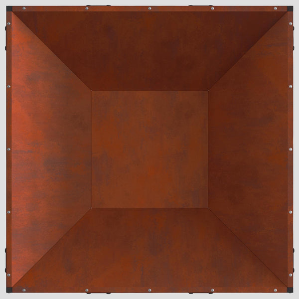 Tulilautanen Ruosteinen 80 x 80 x 40 cm Kulunut Teräs