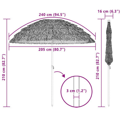 Rantalipas Ruskea Ø 206 x 209.5 cm Teräs