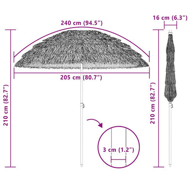Rantalipas Ruskea Ø 206 x 209.5 cm Teräs