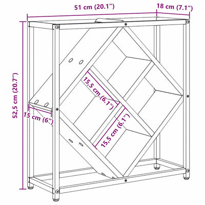 Musta viinipukki Giada 51x18x52.5cm (puinen)
