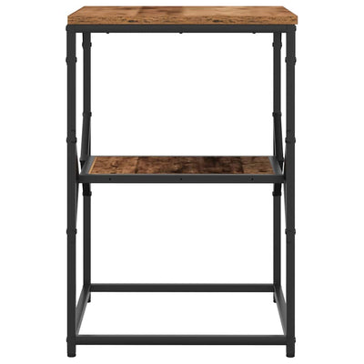 Vanha puu sivupöytä Autorizat 41x40x60cm (käytännöllinen puu ja teräs)