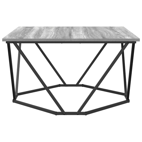 Sohvapöytä Harmaa Sonoma 80 x 80 x 45 cm Kehitetty puu ja teräs
