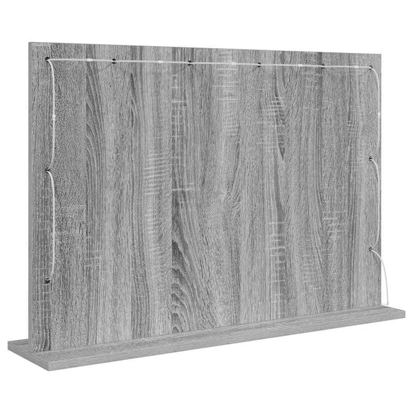 Meikkipöydän peili Harmaa Sonoma 80 x 55 x 18 cm Suorakaide