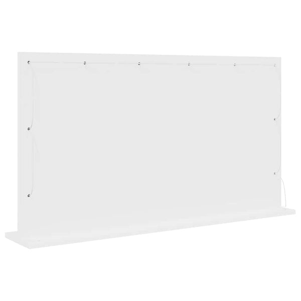 Meikkipöydän peili Valkoinen 100 x 55 x 18 cm Suorakaide