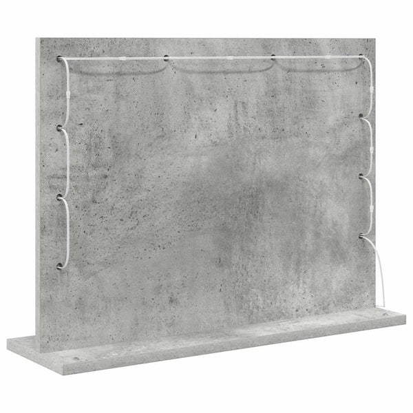 Meikkipöydän peili Betoni Harmaa 60 x 45 x 18 cm Suorakaide