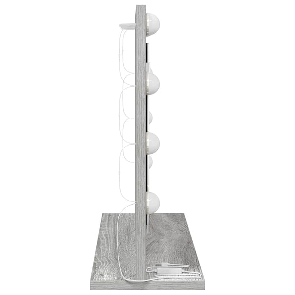 Meikkipöydän peili Harmaa Sonoma 60 x 45 x 18 cm Suorakaide
