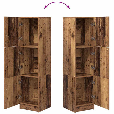 Korkea kaappi Junhong 31.5x32x124cm (vanha puu, puinen)