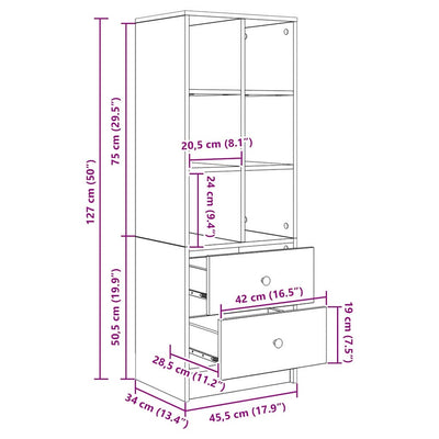 Artesaani tammi korkea kaappi Gaftoi 45.5x34x127cm (puinen)