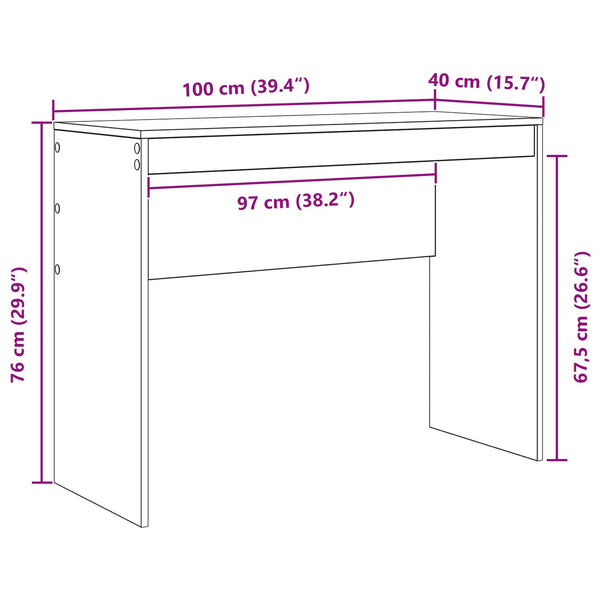 Pöytä Valkoinen 100 x 40 x 76 cm