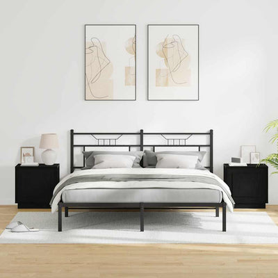 Musta yöpöytäkaappi Nicodim 44x34.5x45cm (mukana 2 pcs puinen)