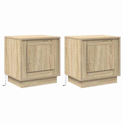 Yöpöytäkaappi 2 pcs Sonoma tammi 44 x 34.5 x 45 cm Tekninen puu
