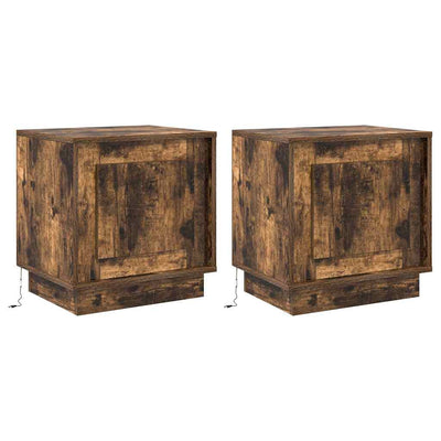 Yöpöytäkaappi 2 pcs Savutammi 44 x 34.5 x 45 cm Tekninen puu