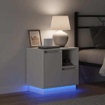 Valkoinen yöpöytäkaappi Colceriu 50x34.5x50cm (2 pcs. puinen)