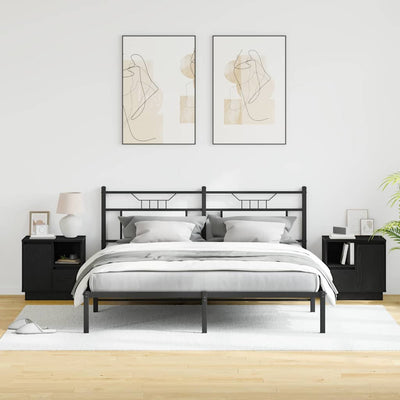 Musta yöpöytäkaappi Montica 50x34.5x50cm (2 pcs. puinen)