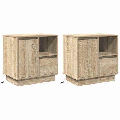 Yöpöytäkaappi mukana 2 pcs Sonoma tammi 50 x 34.5 x 50 cm.