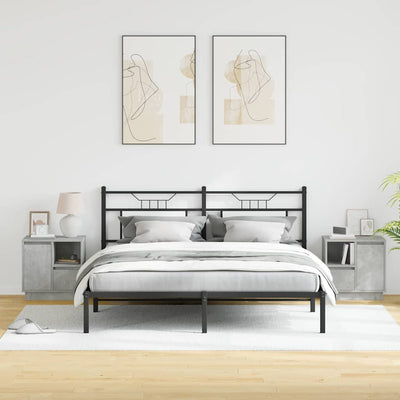 Betoninharmaa yöpöytäkaappi Ghiranlieff 50x34.5x50cm (mukana 2 pcs)