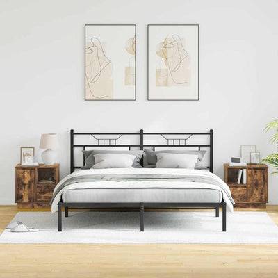 Yöpöytäkaappi 2 pcs Savutammi 50 x 34.5 x 50 cm. Tekninen puu