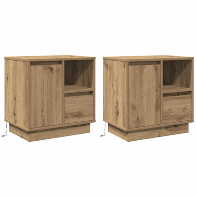 Yöpöytäkaappi mukana 2 pcs artesaani tammi 50 x 34.5 x 50 cm.