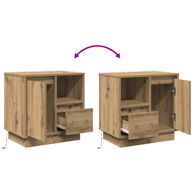 Yöpöytäkaappi mukana 2 pcs artesaani tammi 50 x 34.5 x 50 cm.