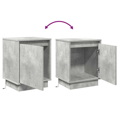 Betoninharmaa yöpöytäkaappi Prudence 39x34.5x50cm (puinen)