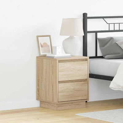 Yöpöytäkaappi 2 pcs Sonoma tammi 39 x 34.5 x 50 cm Tekninen puu