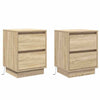 Yöpöytäkaappi 2 pcs Sonoma tammi 39 x 34.5 x 50 cm Tekninen puu