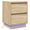 Yöpöytäkaappi 2 pcs Sonoma tammi 39 x 34.5 x 50 cm Tekninen puu