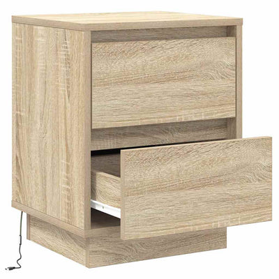 Yöpöytäkaappi 2 pcs Sonoma tammi 39 x 34.5 x 50 cm Tekninen puu