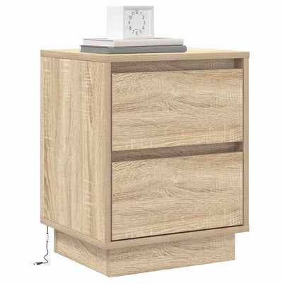 Yöpöytäkaappi 2 pcs Sonoma tammi 39 x 34.5 x 50 cm Tekninen puu
