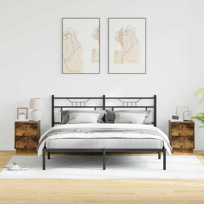 Yöpöytäkaappi 2 pcs Savutammi 39 x 34.5 x 50 cm Tekninen puu