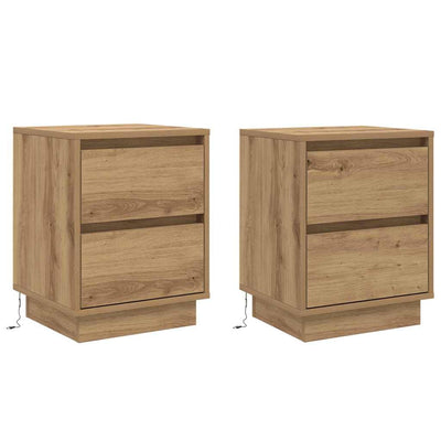Yöpöytäkaappi mukana 2 pcs artesaani tammi 39 x 34.5 x 50 cm