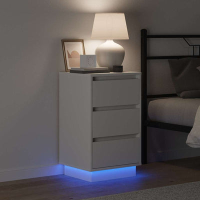 Valkoinen yöpöytäkaappi Adelca 39x34.5x65cm (puinen)