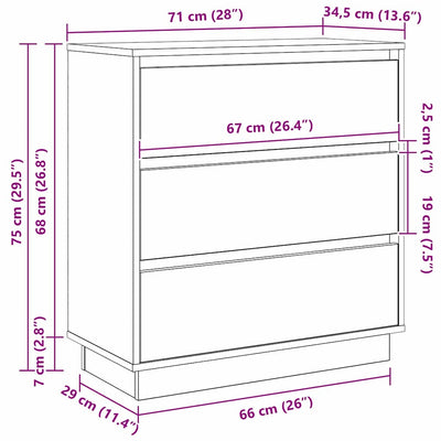 Musta yöpöytäkaappi Bogdanie 71x34.5x75cm (puinen)