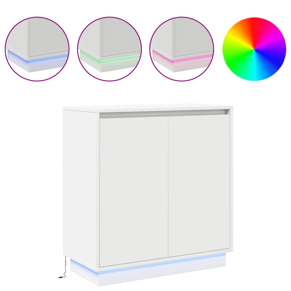 LED-pöytätaso valkoinen 71 x 34,5 x 75 cm Tekninen puu