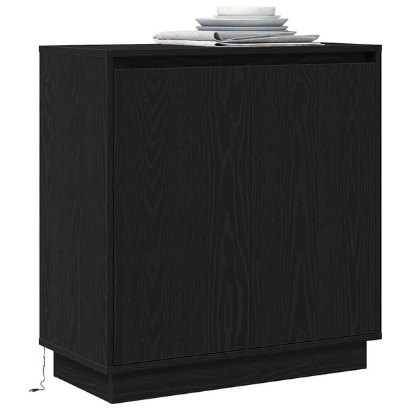 LED-pöytätaso Musta tammi 71 x 34,5 x 75 cm Tekninen puu