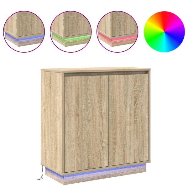 LED-pöytätaso Sonoma-tammi 71 x 34,5 x 75 cm Tekninen puu