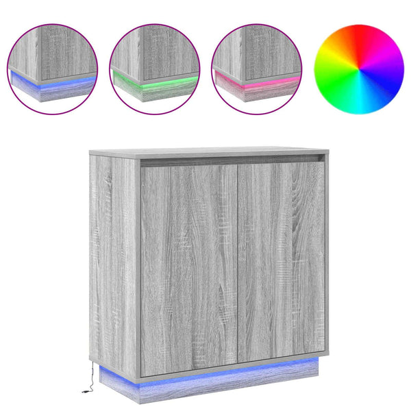 LED-pöytätaso Harmaa sonoma 71 x 34,5 x 75 cm Tekninen puu