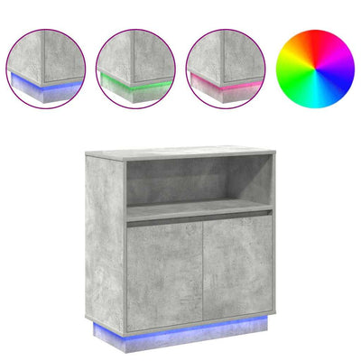 Betoninharmaa led-sivupöytä Gheogrhe 71x34.5x75cm (puinen)