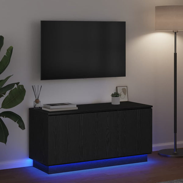 TV-kaappi Musta tammi 100 x 38 x 49 cm Tekninen puu