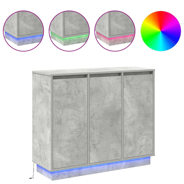 LED-pöytätaso Betoni Harmaa 90 x 32 x 75 cm Tekninen puu