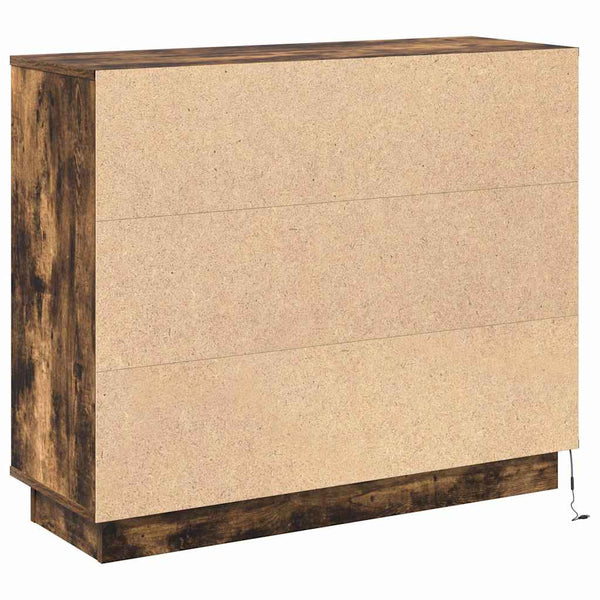 LED-pöytätaso Savupähkinä 90 x 32 x 75 cm Tekninen puu
