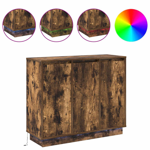 LED-pöytätaso Savupähkinä 90 x 32 x 75 cm Tekninen puu