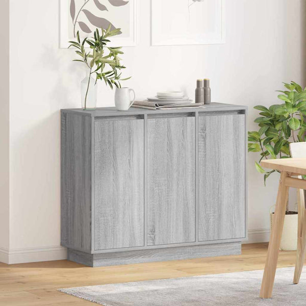 LED-pöytätaso Harmaa Sonoma 90 x 32 x 75 cm Tekninen puu